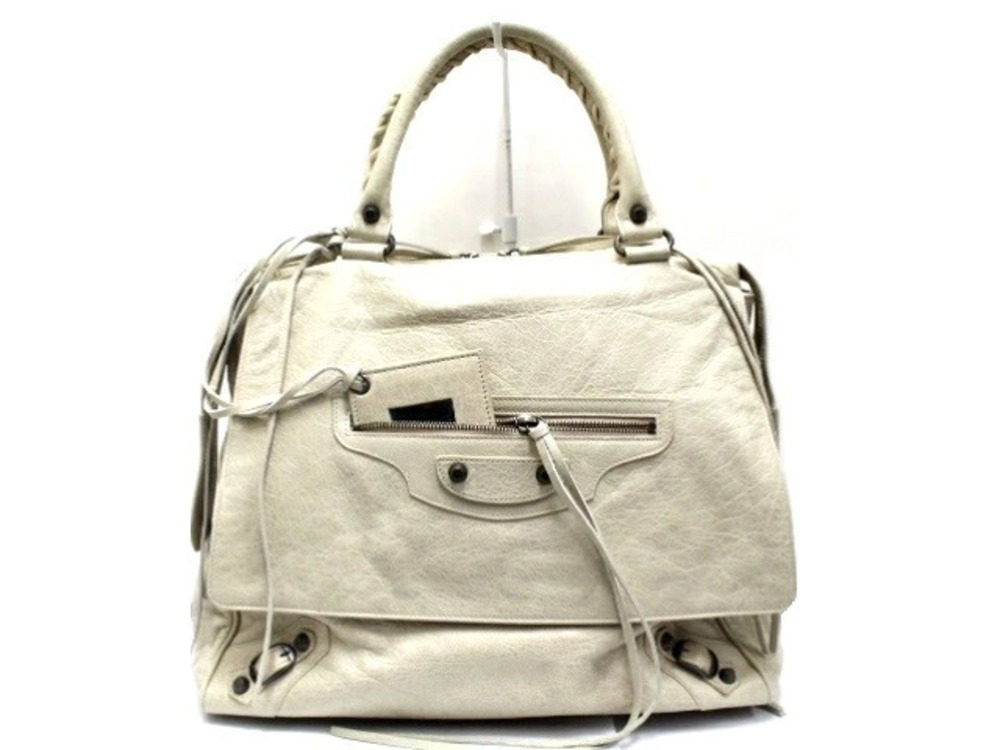 Balenciaga handbag leather Ivory White